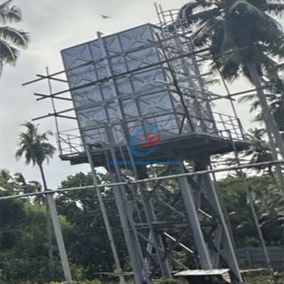 पूर्व इकट्ठे जस्ती स्टील जल टैंक त्वरित स्थापना स्टील संरचना जल टॉवर