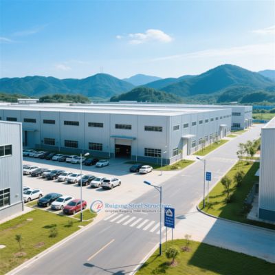 कस्टम स्टील संरचना गोदाम उच्च हवा प्रतिरोध 50+ वर्ष जीवन काल