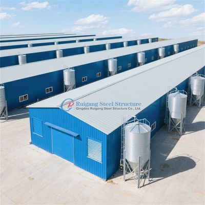 टिकाऊ इस्पात संरचनाएं विनिर्माण कस्टम जस्ती इस्पात पशुधन भवन